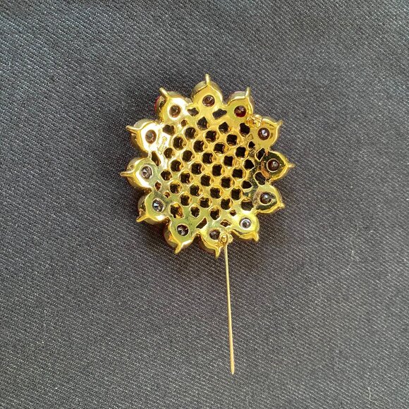 Vintage Monet Ruby Red Rhinestone Brooch #394 - Picture 7 of 8